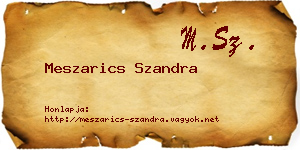 Meszarics Szandra névjegykártya